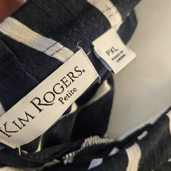 Kim Rogers Women's Size PXL Navy and White Striped Cardigan with Shirt New - Picture 12 of 12